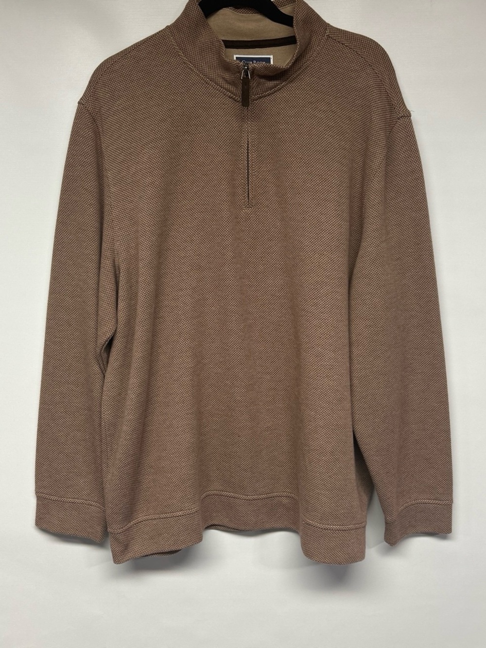 Club Room Men's Zip-Front Sweater in Light Brown